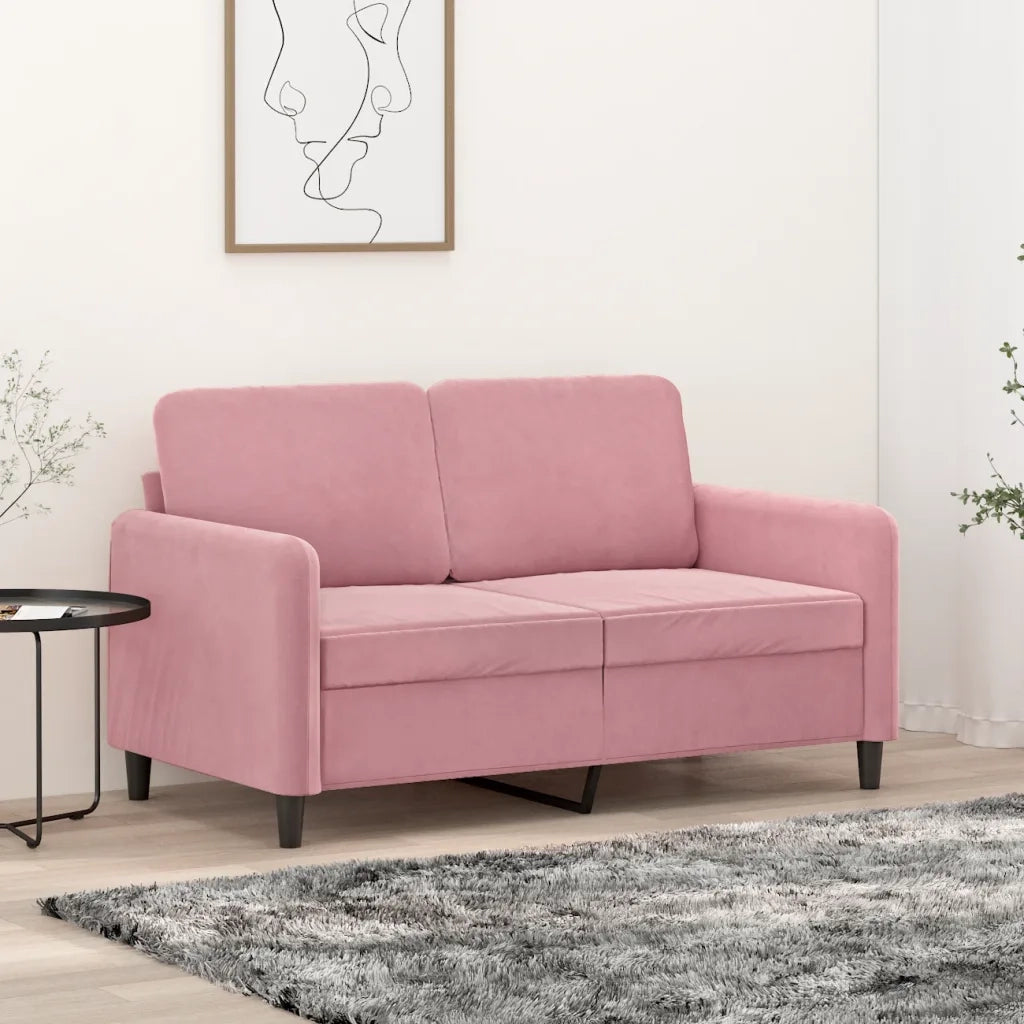 Divano a 2 Posti Rosa 120 cm in Velluto 359435