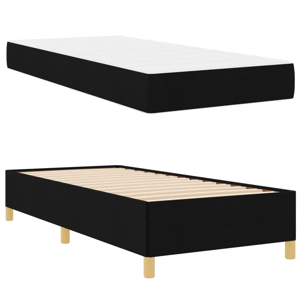 Struttura del letto con materasso Nero 90 x 200 cm Tessuto 3398908