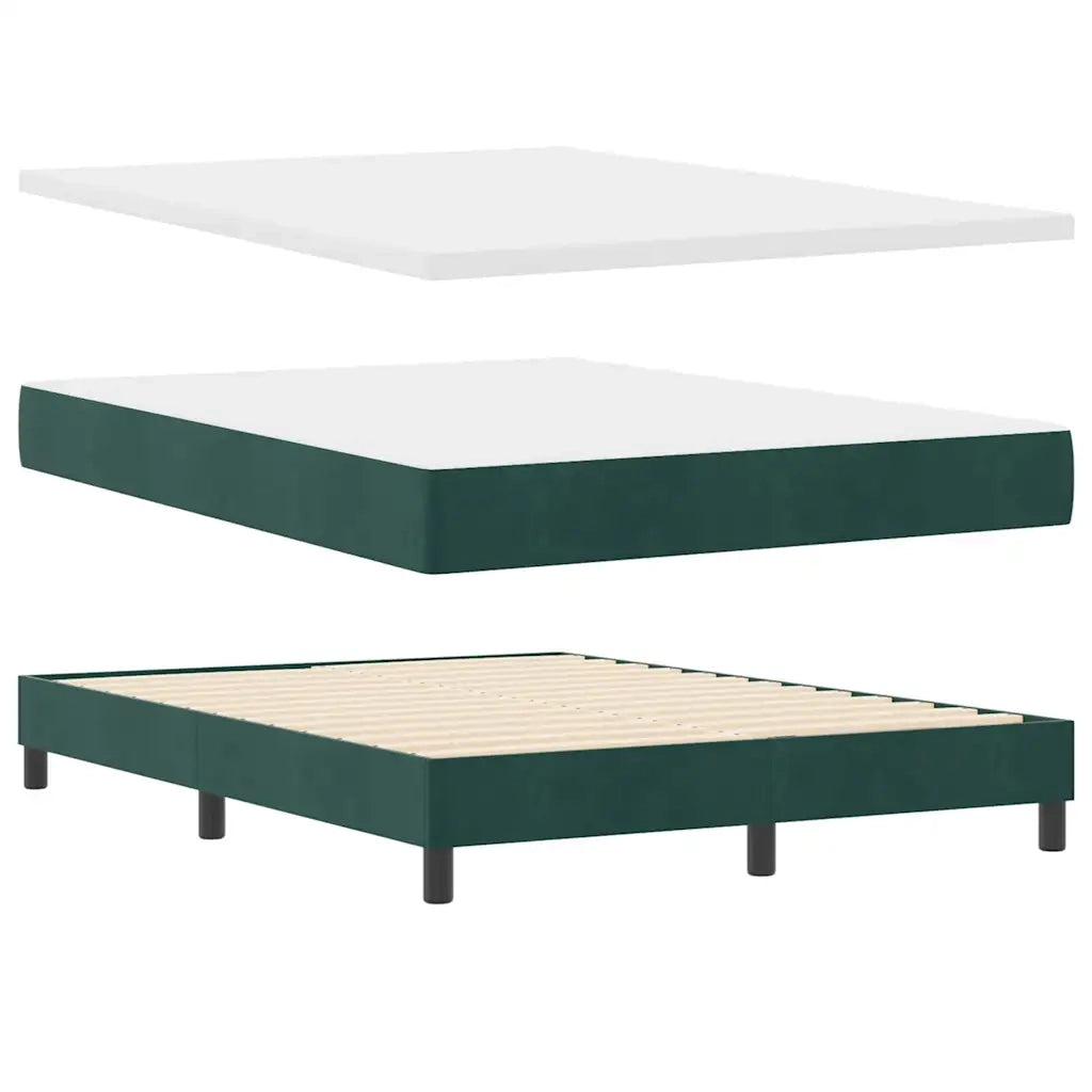 Letto a molle con testiera Verde scuro 140 x 200 cm Velluto 3340445