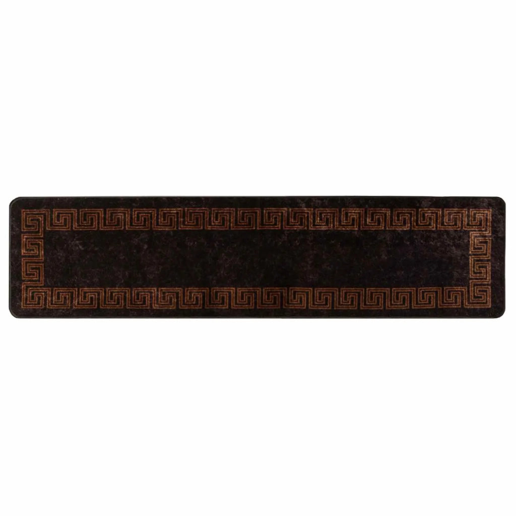 Runner Tappeto MARSA Nero 100 x 450 cm Poliestere e PVC 42023299