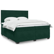 Giroletto a Molle con Materasso Verde Scuro 200x200 cm Velluto 3291005