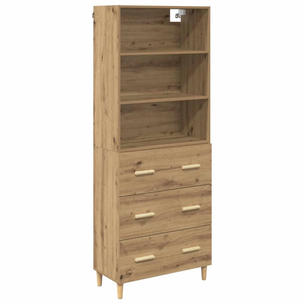 Credenza con Cassetto-Buffet-Armadio da cucina Rovere artigianale 69,5 x 32,5 x 180 cm 672417
