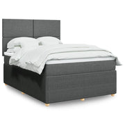 Giroletto a Molle con Materasso Grigio Scuro 160x200 cm Tessuto