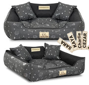 AIO FACTORY 100x75 cm KINGDOG Cuccia per cani impermeabile personalizzabile Silver Bones
