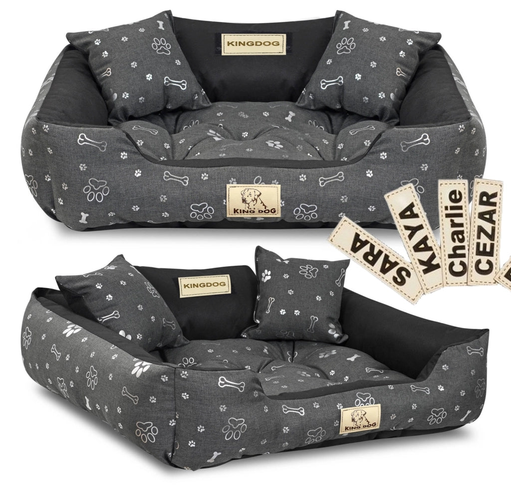 AIO FACTORY 100x75 cm KINGDOG Cuccia per cani impermeabile personalizzabile Silver Bones