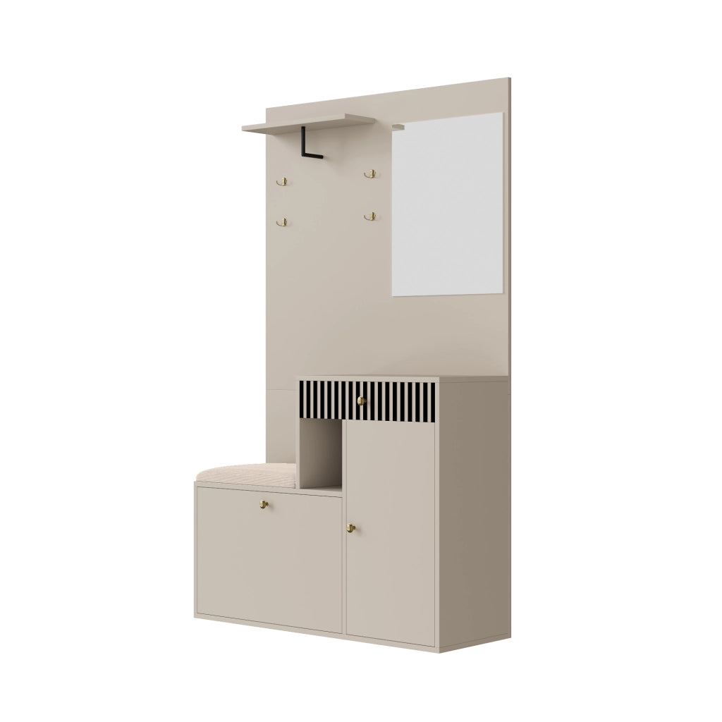 Mobile Ingresso con Specchio, Scarpiera e Panca ¨C MINIMAL ¨C 110x185,5x37