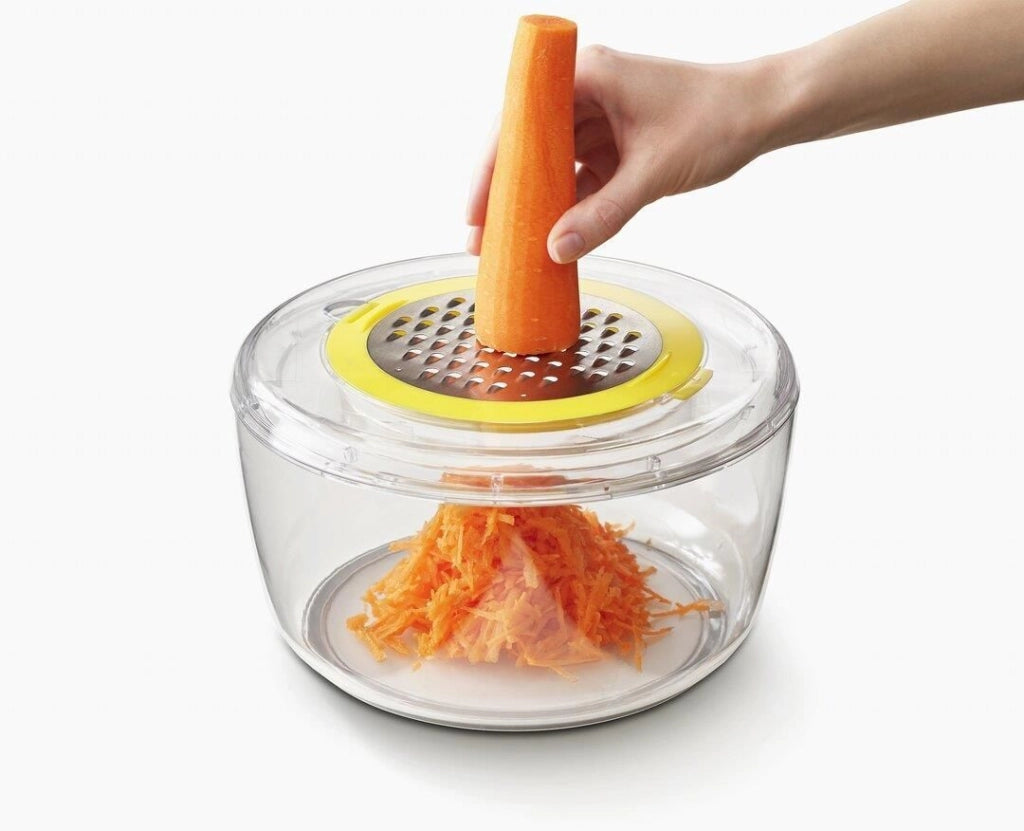Joseph Joseph 20154 Multi-Prep Set di Preparazione Insalate 4 pezzi con Centrifuga Affettatrice Spiralizzatore Grattugia colore Multicolore