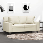 Divano a 2 Posti con Cuscini Crema 120 cm in Similpelle 3200862