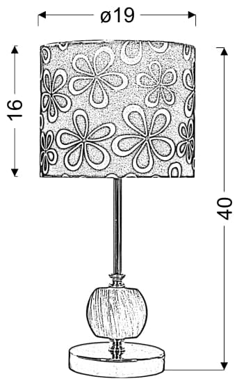 Lampada da tavolo Candellux Cort cromata blu E27 40cm