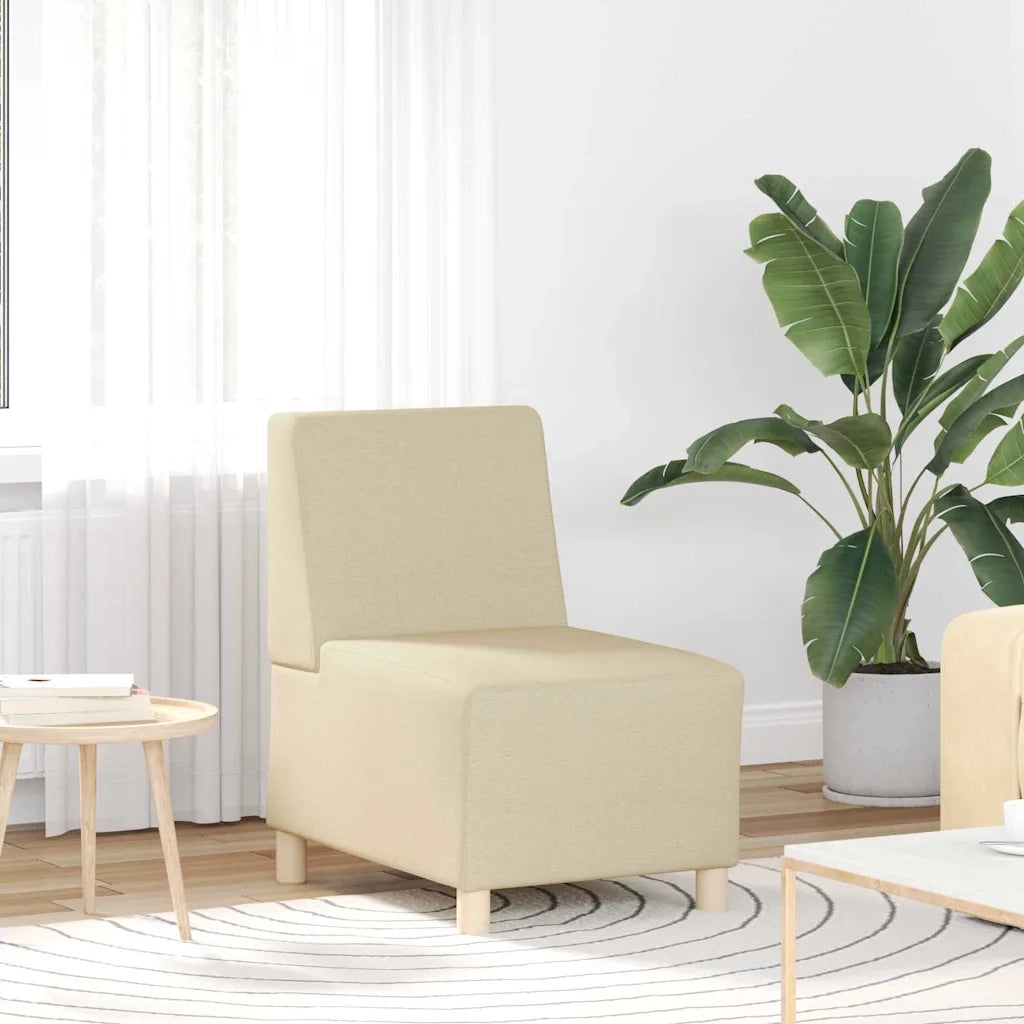 vidaXL Unità di Divano Modulare Senza Braccioli 3 pcs Crema