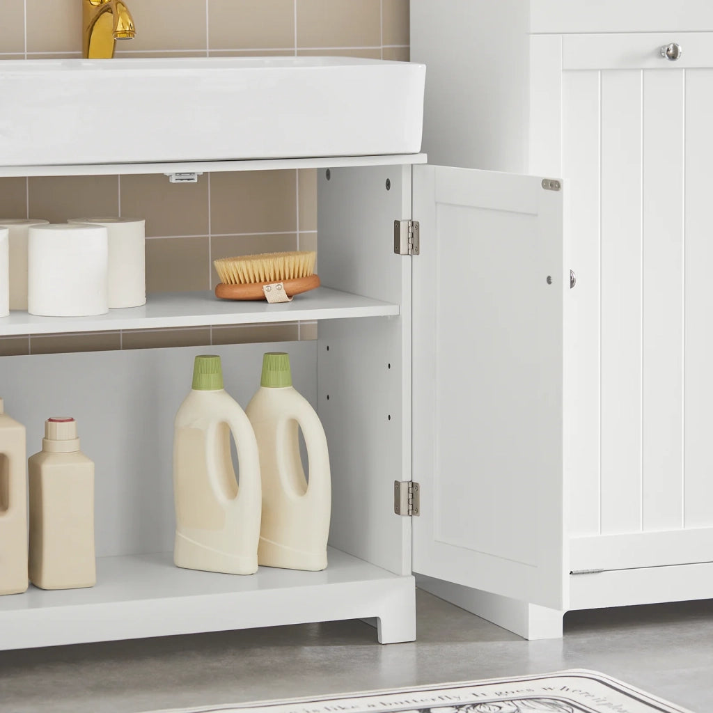 Mobile sottolavabo per Bagno con 2 Ante mobili bagno L60*P30*A60 cm Bianco BZR18-W