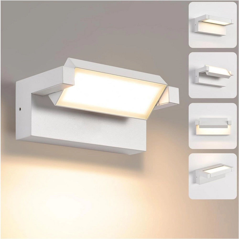 Trade Shop - Applique Parete Inclinabile Esterno 21w Tecnologia Cct 3 Tonalità Di Luce Ip65 472-3c - Bianco