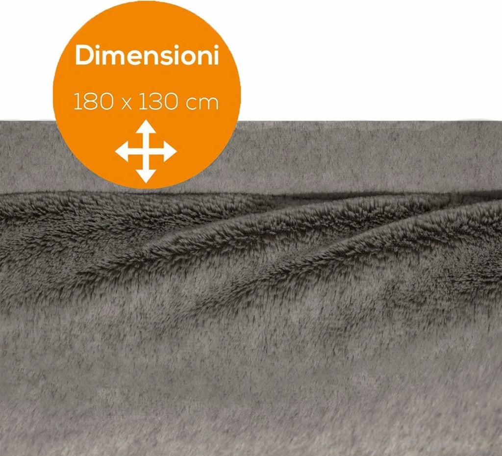 Beurer HD 75 Termocoperta Morbida Coperta Riscaldata, 6 Livelli di Temperatura, Lavabile in Lavatrice, con Spegnimento Automatico ed Extra Sicura 180 x 130 cm, Color Grigio Scuro