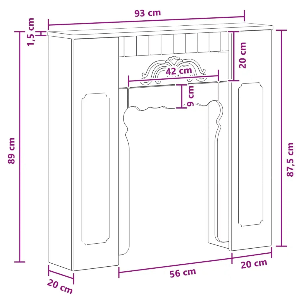 Cornice per camino Grigio Cemento 93 x 20 x 89 cm 8006627