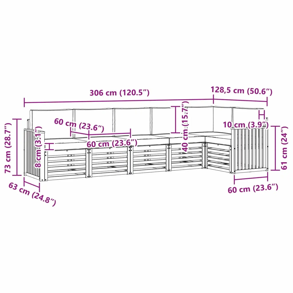 Set di divani da esterno 6 pcs Bianco e Antracite 3391912