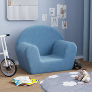 Divano per Bambini Blu in Morbido Peluche 356984