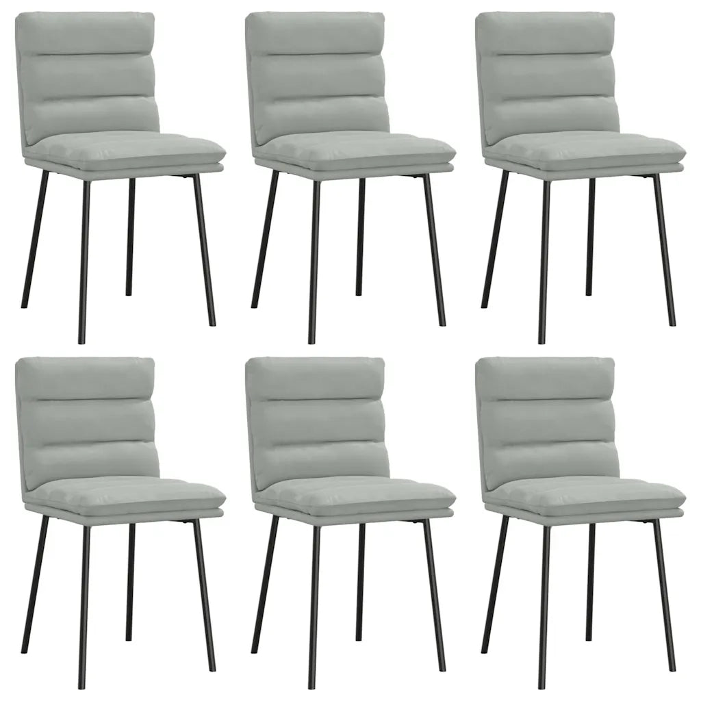 Sedie da Pranzo 6 pz Grigio Chiaro in Velluto 3315652
