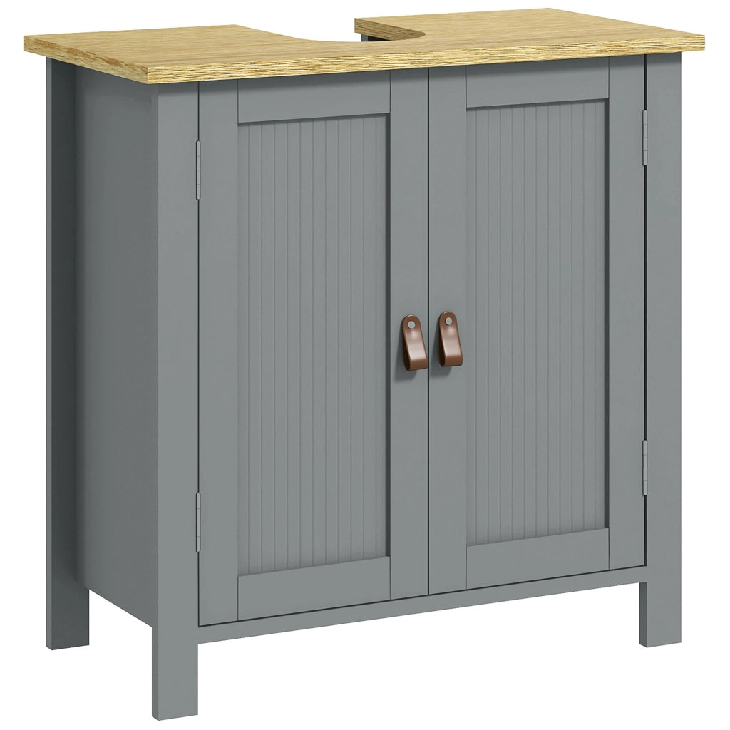 Mobile sottolavabo con 2 ante e ripiano regolabile ¨C Xylo ¨C Grigio 60x30x60 cm