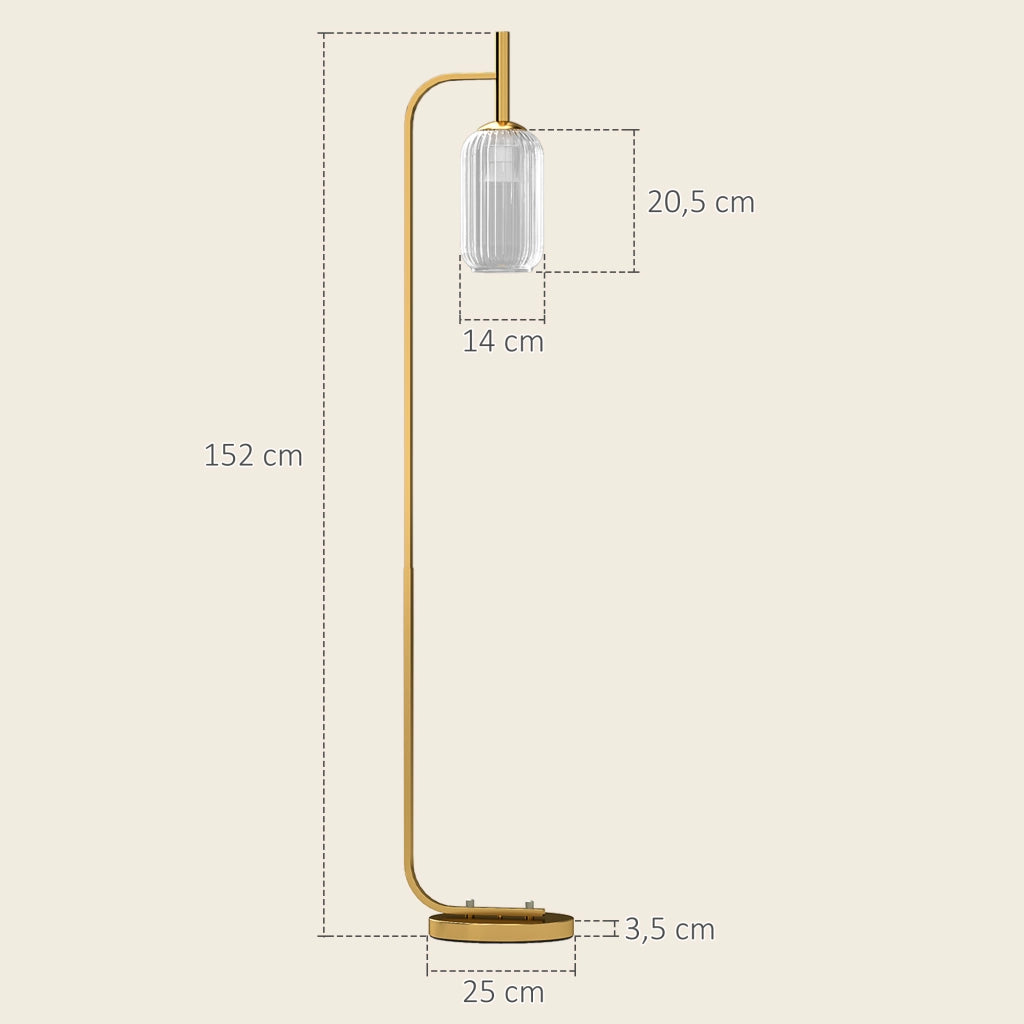 Lampada da terra ¨C Minimal ¨C metallo oro 29x25x152 cm