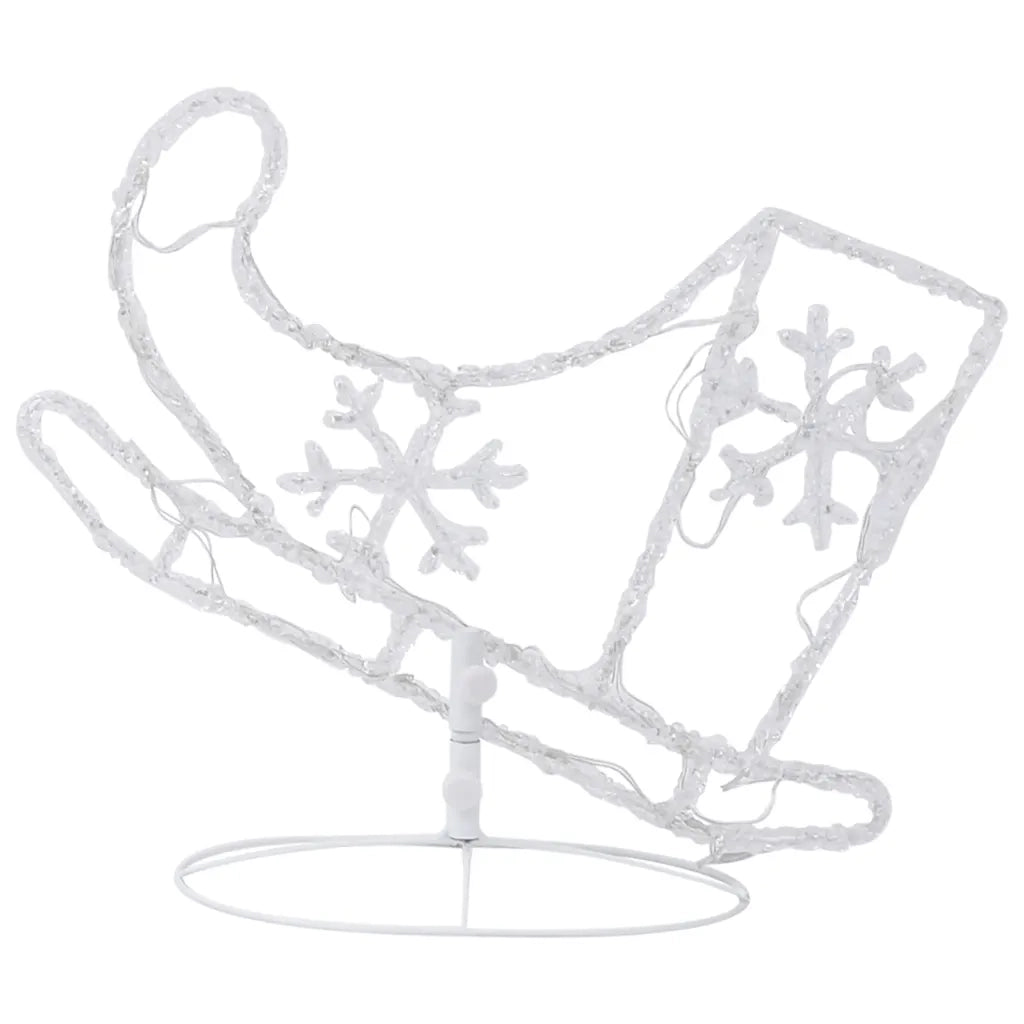 Decorazione Slitta Renne in Acrilico 260x21x87cm Bianco Freddo 328510