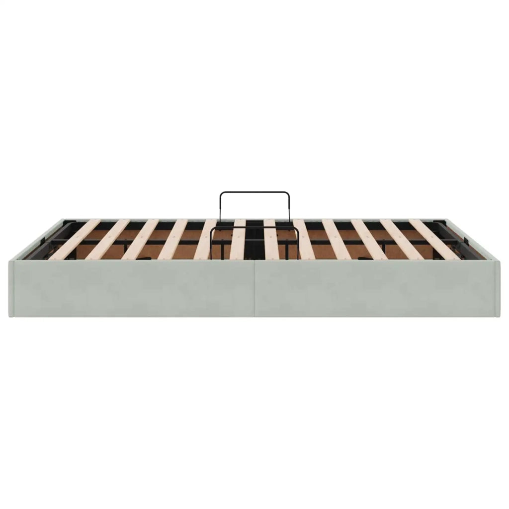 Letto ottomano Grigio Chiaro 140 x 200 cm Velluto 3442886