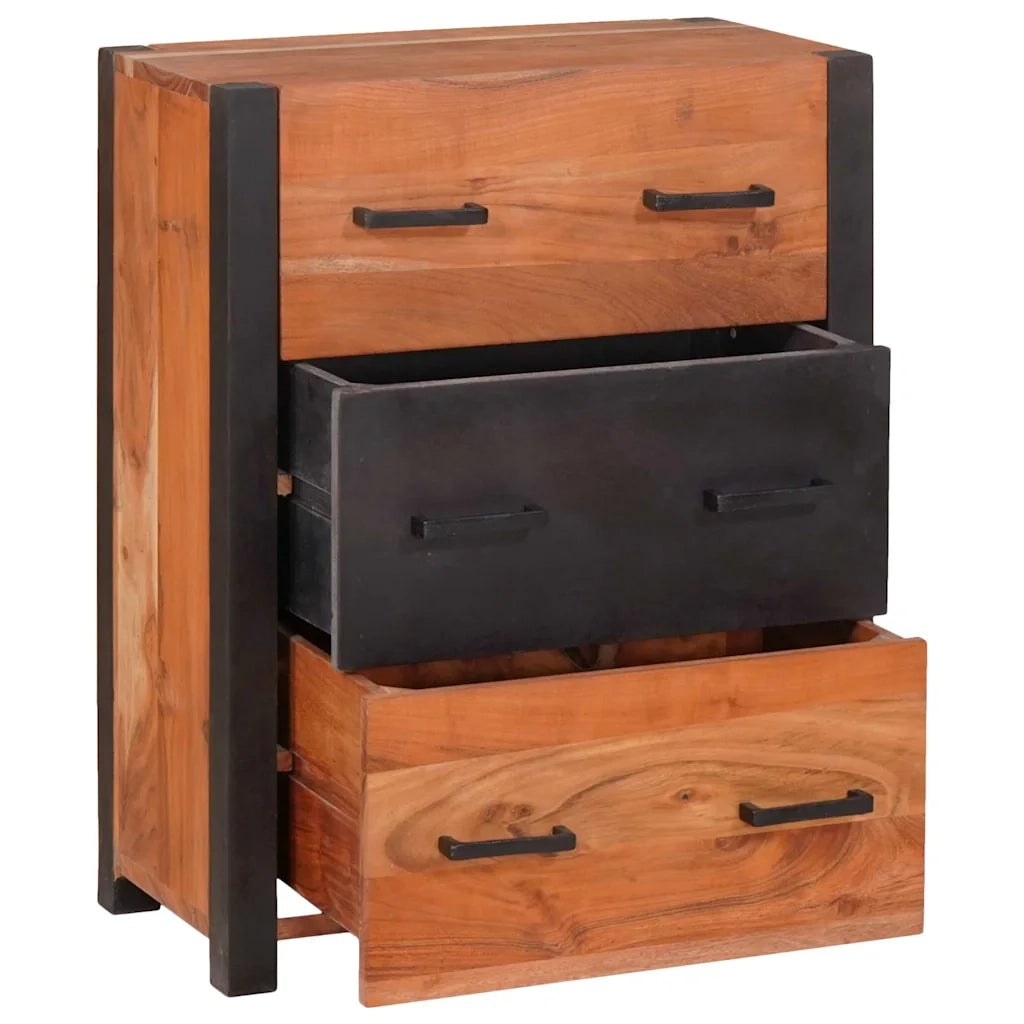 Credenza 3 pcs Marrone 55 x 30 x 75 cm Legno di Acacia Massello 3321525