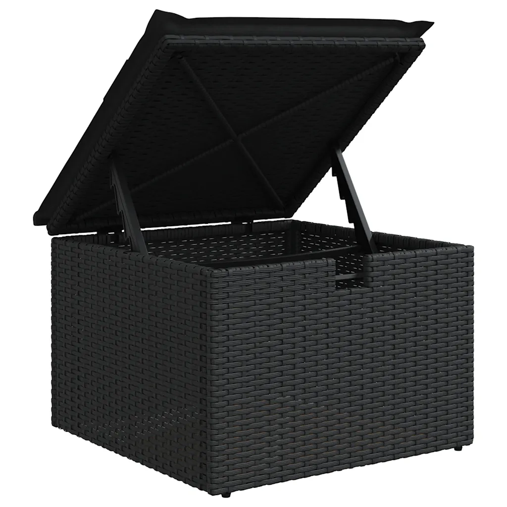 Set Divani da Giardino con Cuscini 8 pz Nero in Polyrattan 3325431