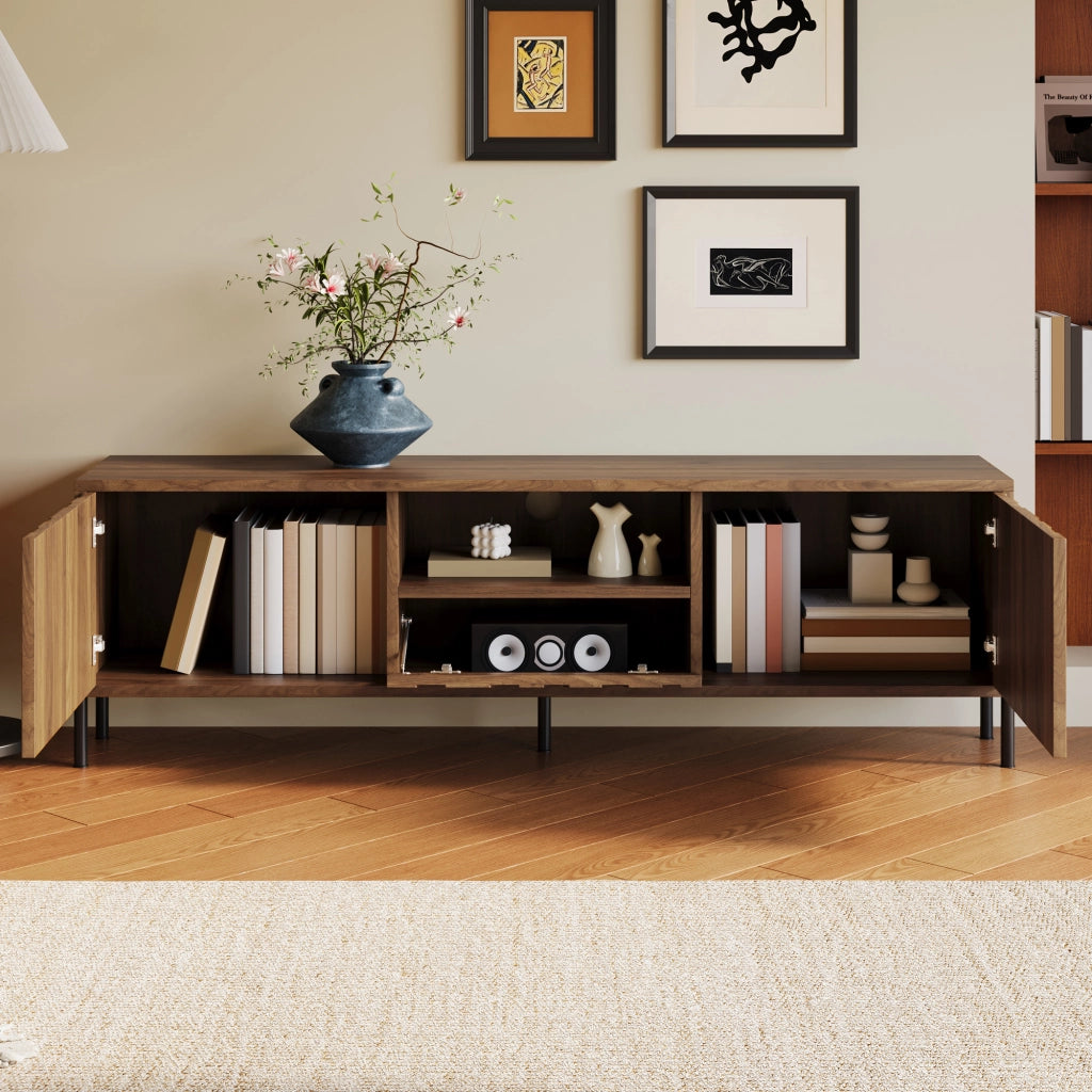 Cassettiera TV naturale in MDF lunghezza 160 cm