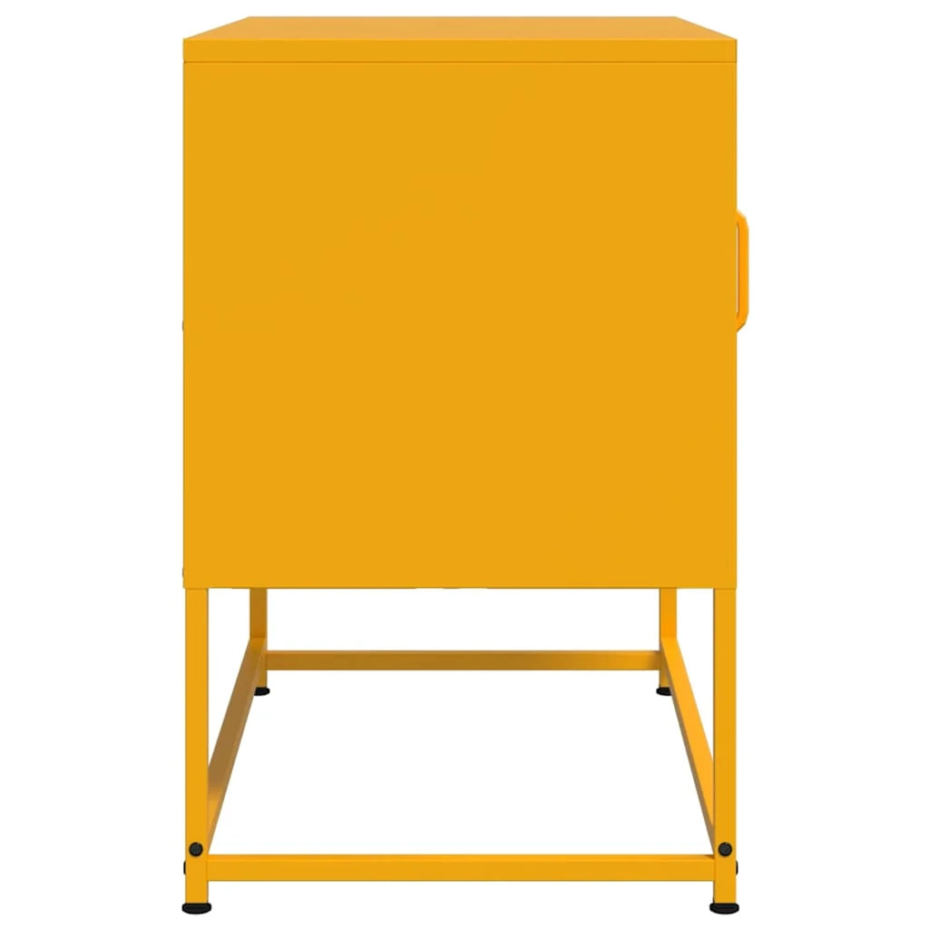 Mobile TV multimediale mensola TV credenza TV sala da pranzo soggiorno camera da letto giallo senape 68 x 39 x 60,5 cm acciaio giallo 02_0027671