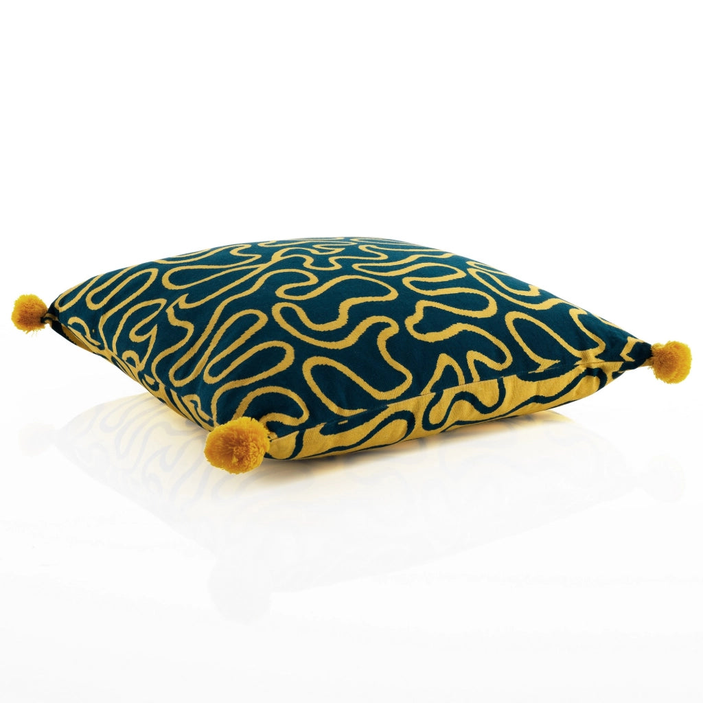 Cuscino DOUBLE LUXE double-face in velluto e cotone trapuntato