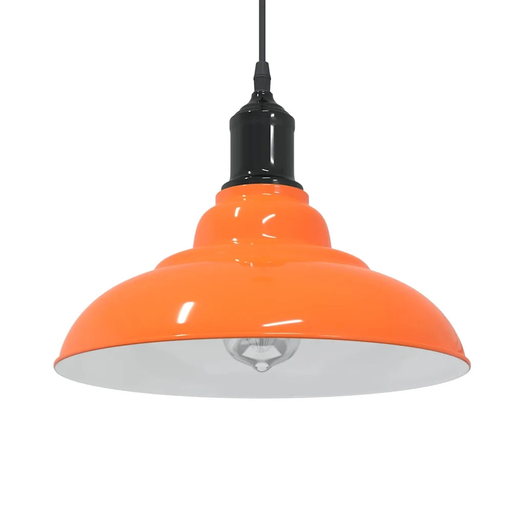 Lampada Sospensione Regolabile E27 Arancio Lucido ?31cm Metallo CFW4959025