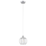 Lampada sospensione moderna cromata cristallo E27 KRISTAL Alfa