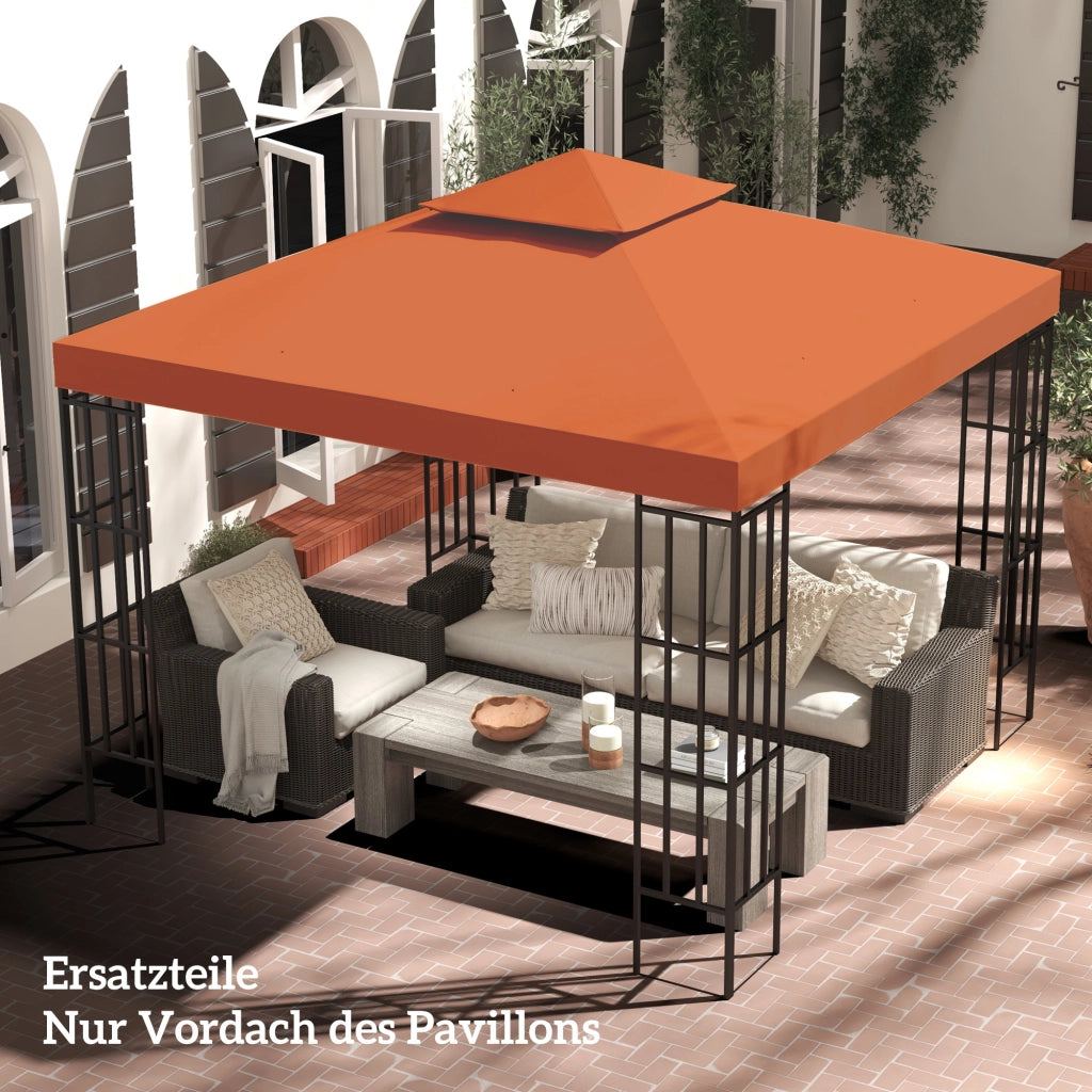 Copertura per Gazebo 3x3m ¨C zephmum ¨C Impermeabile Polyester Rosso Ruggine