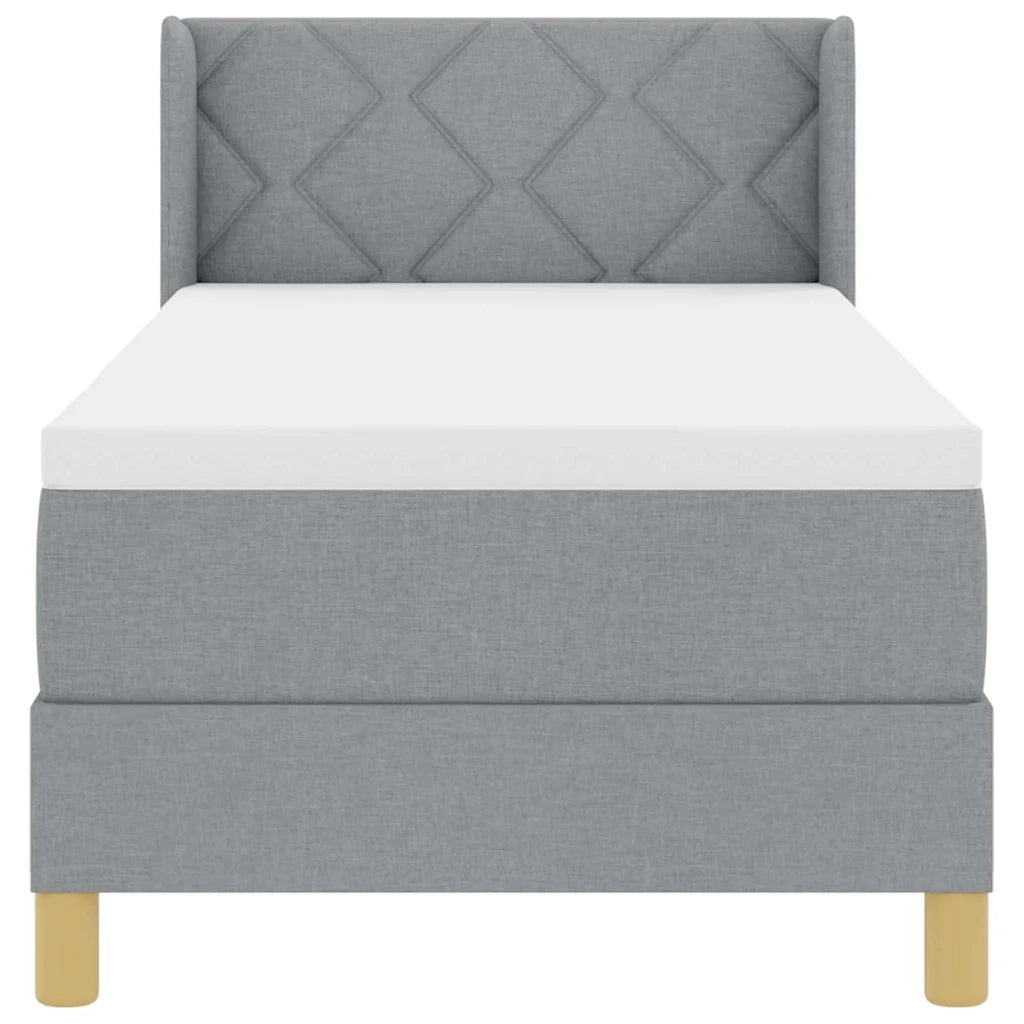 Letto a molle con testiera Grigio chiaro 200 x 80 cm Tessuto 3341321