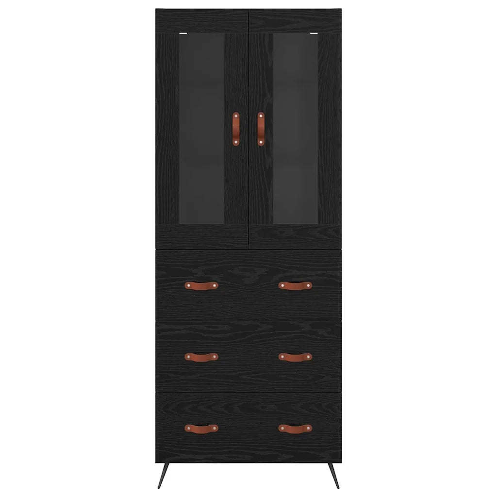 Armadietto alto con ripiano 2 pcs Rovere Nero Legno multistrato 3416071