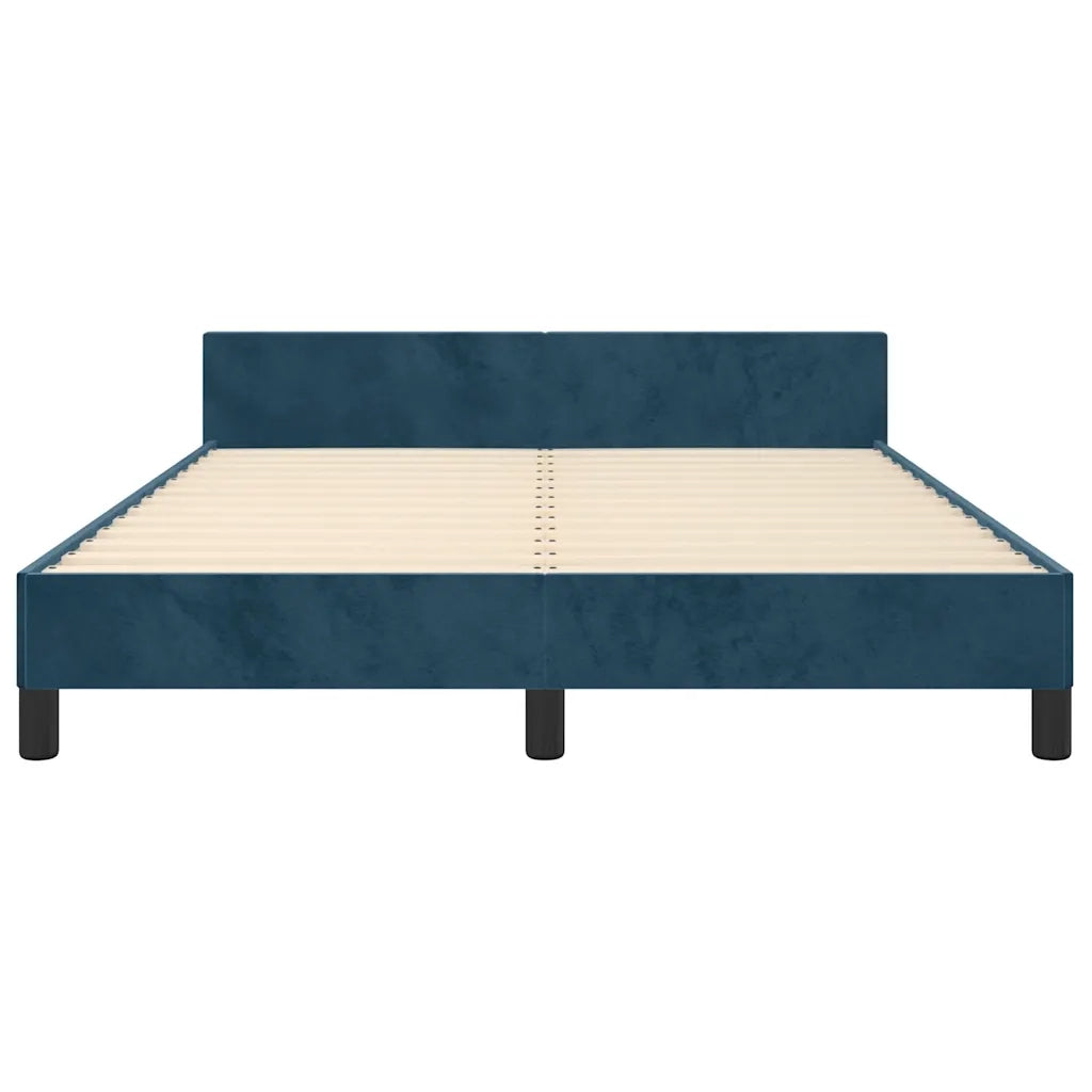 Letto matrimoniale | Letto per adulti | Giroletto senza Materasso Blu Scuro 140x190 cm in Velluto