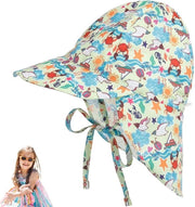 Cappello per bambini con protezione UV UPF 50+ - Cinturino regolabile - Protezione alla nuca - Tessuto soffice e respirante - Taglia 2-5 anni - Circonferenza del capo 48-54 cm - Cappuccio