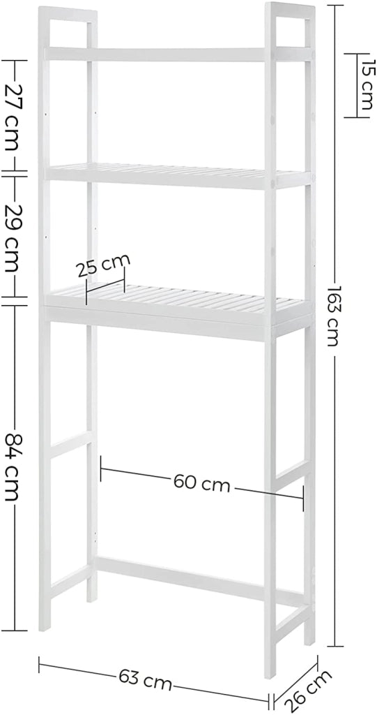 Mensola da bagno VALORA - Stile scandinavo in bambù bianco BTS01WT