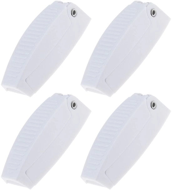 Cattura Porta Bagaglia - Porta Trasporto - Clip Porta - Sicuro e Pratico - Bianco - Piastra di Trasporto - Adatto per Camper e Rimorchi - 4 Pezzi