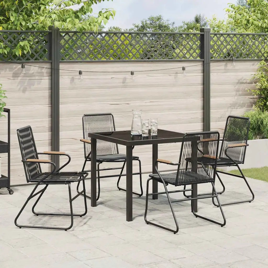 Set da Pranzo per Giardino 5 pcs Nero 3379171