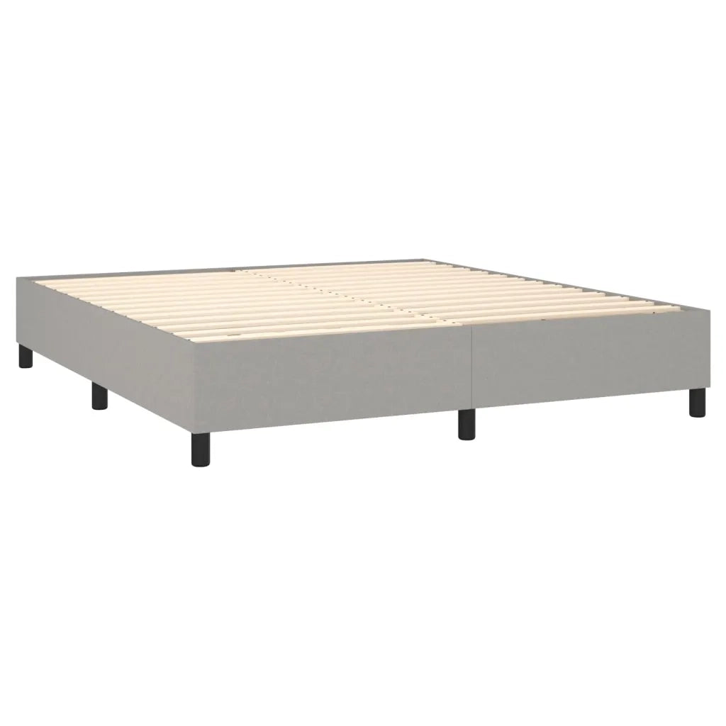Letto a Molle Materasso e LED Grigio Chiaro 160x200 cm Tessuto 3138165