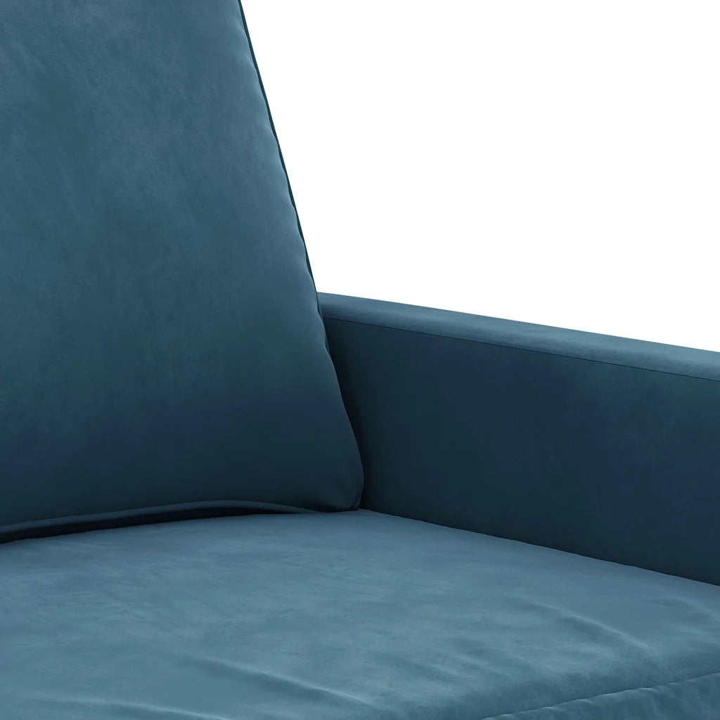 Set di Divani 3 pz con Cuscini Blu in Velluto 3201515