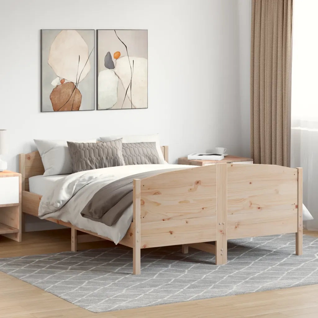 Letto senza Materasso-Struttura Letto 120x190 cm in Legno Massello di Pino 587141