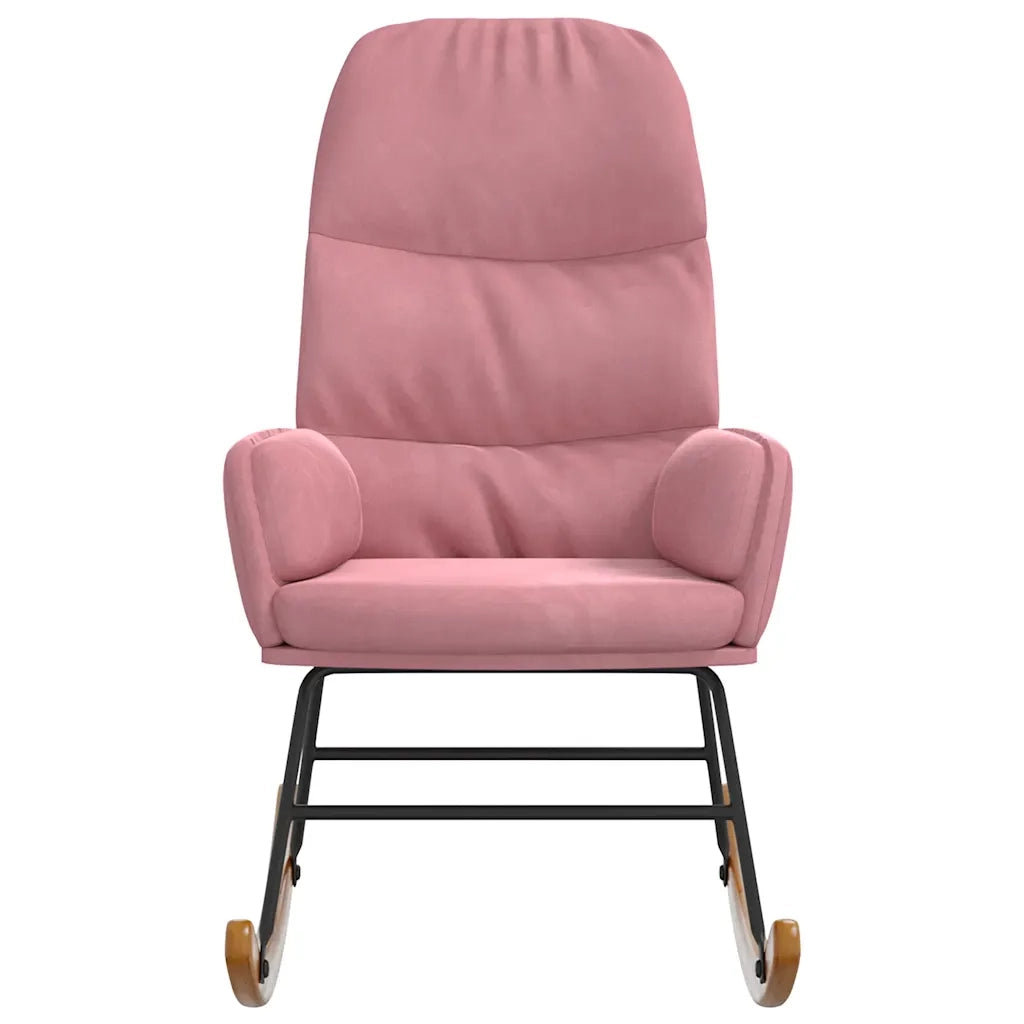 Sedia a Dondolo Rosa in Velluto 4102625
