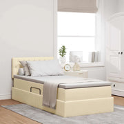 Letto con contenitore e materasso Crema 90 x 200 cm