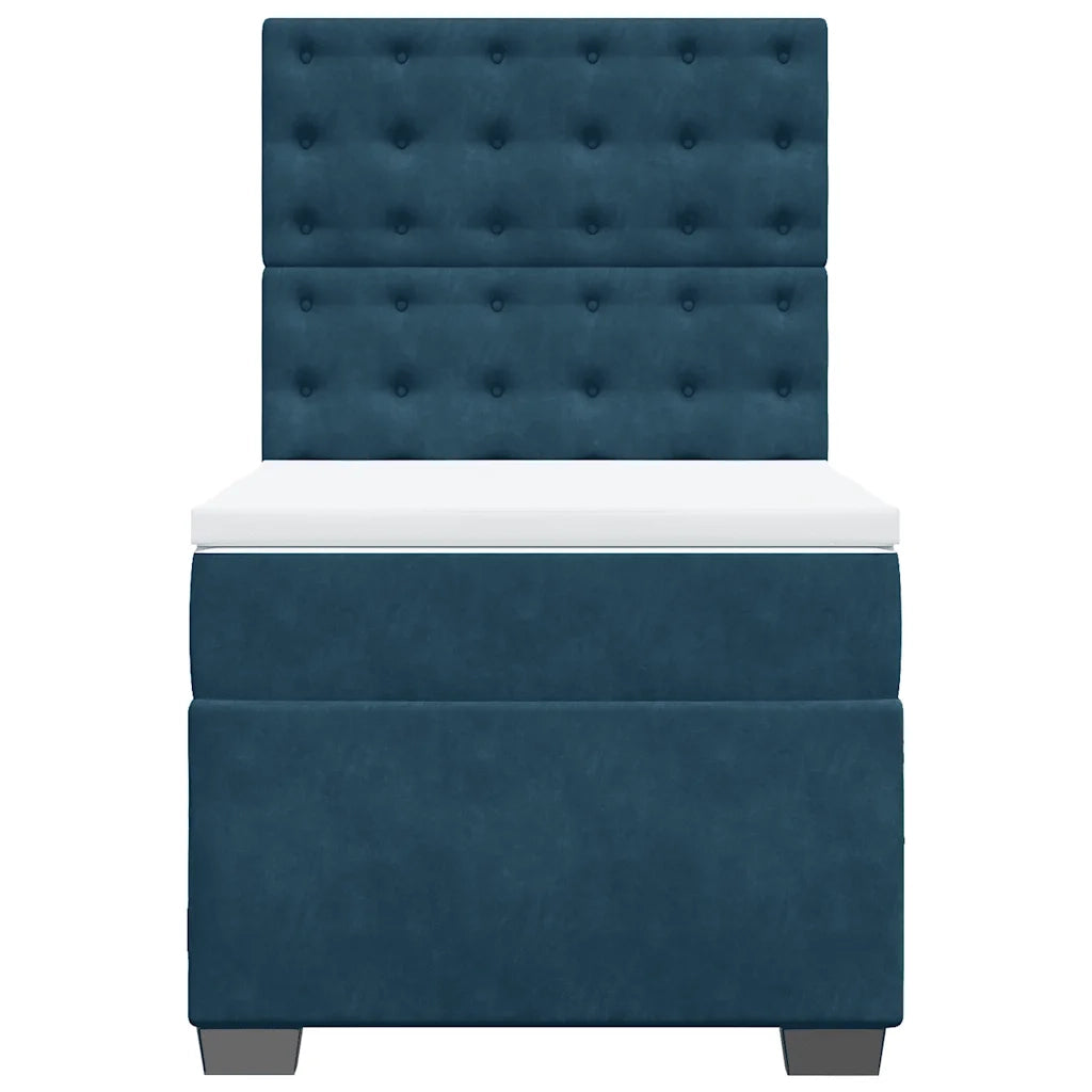 Giroletto a Molle con Materasso Blu 90x190 cm in Velluto