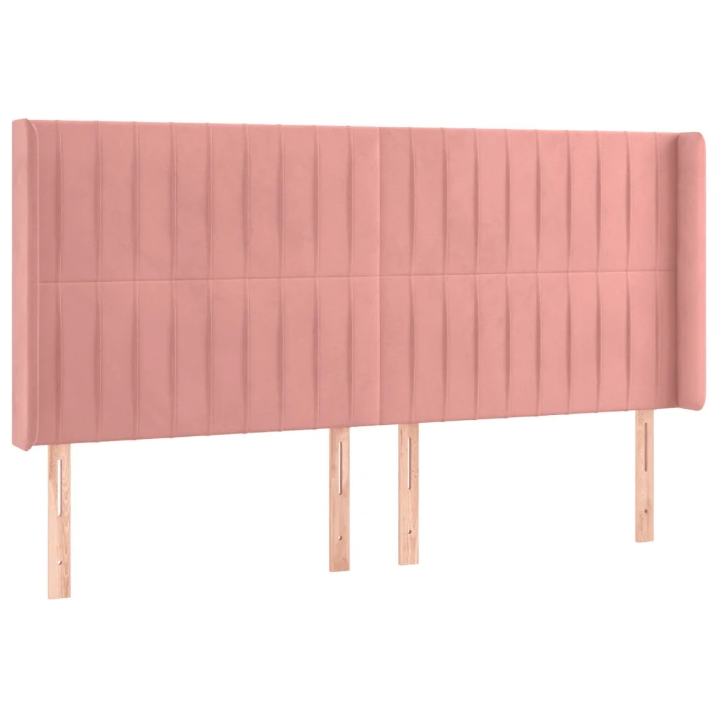 Testiera a LED rosa 183x16x118/128 cm in Velluto 3124351