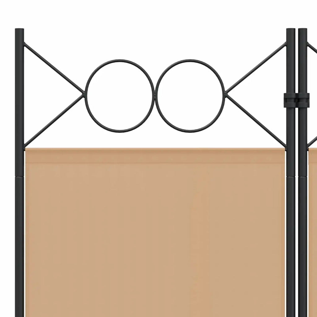 Divisorio Ambienti | Divider per stanze | Paravento a 4 Pannelli Beige 160 x 200 cm Tessuto