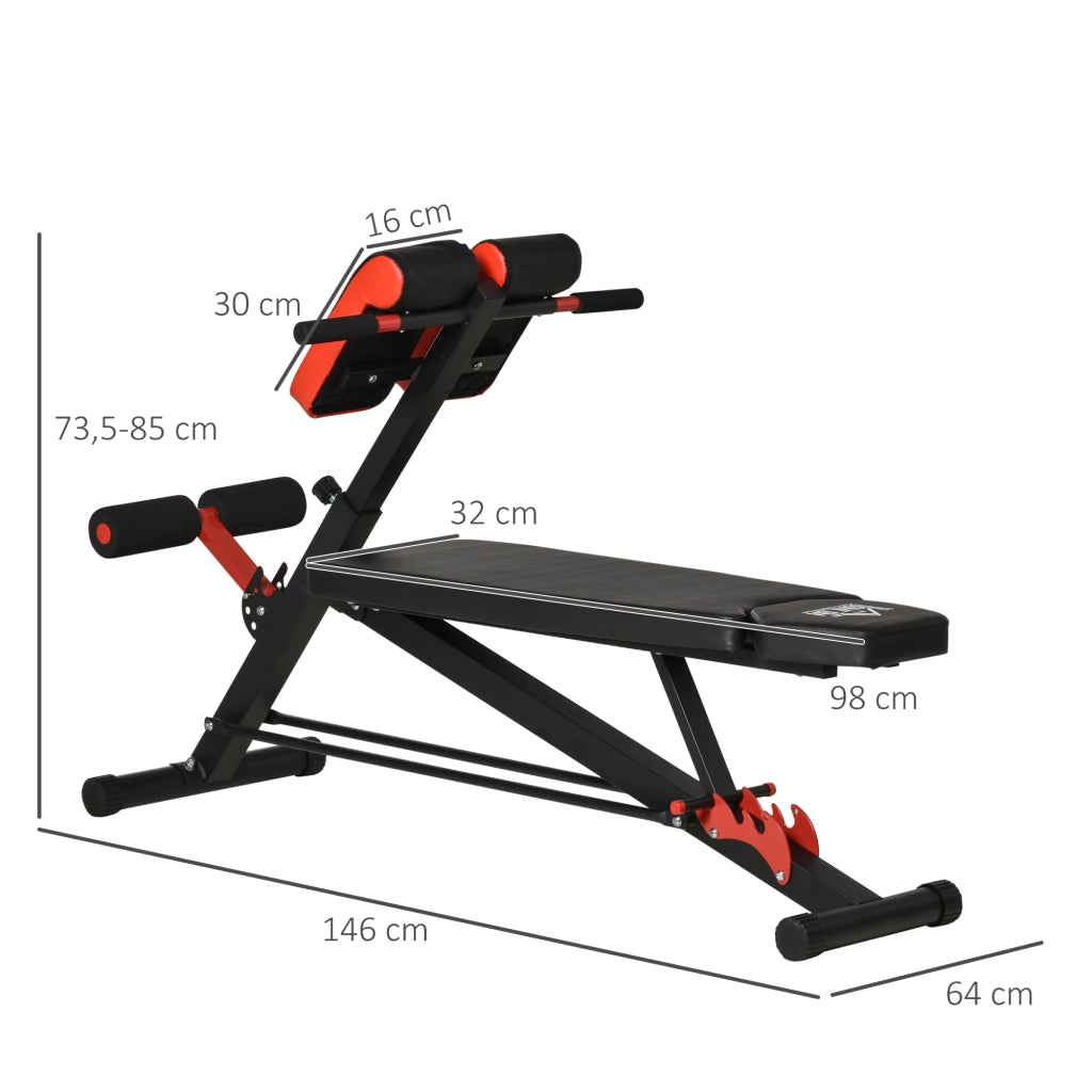 Panca Pesi Multifunzione ¨C Xylo ¨C Schienale Regolabile 3 Posizioni 64x146x73,5-85 cm Nero