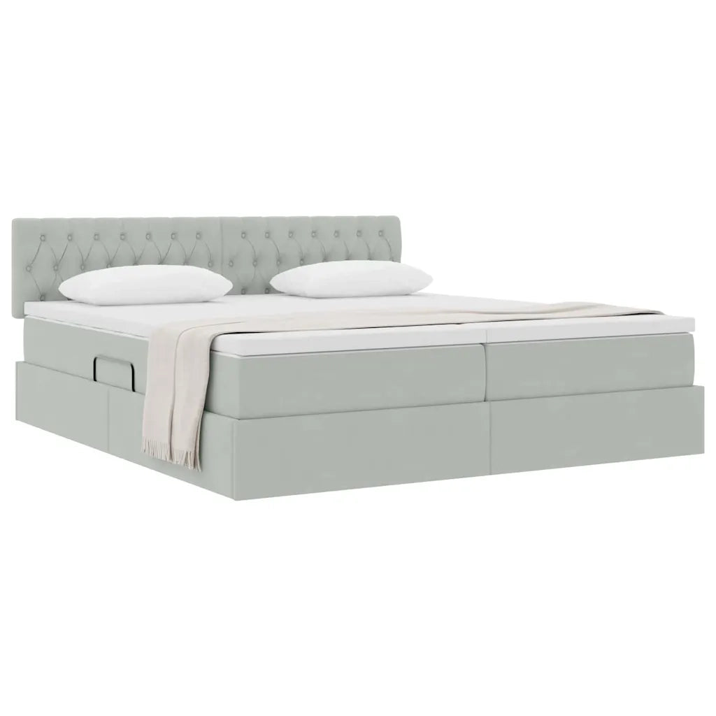 Letto con Contenitore con materasso Grigio chiaro 90 x 200 cm 3370985